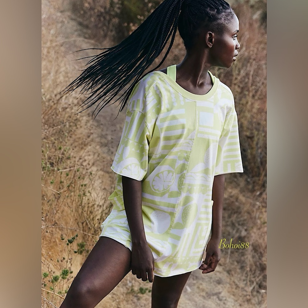 NEW Free People Hot Shot Printed Tee Romper
